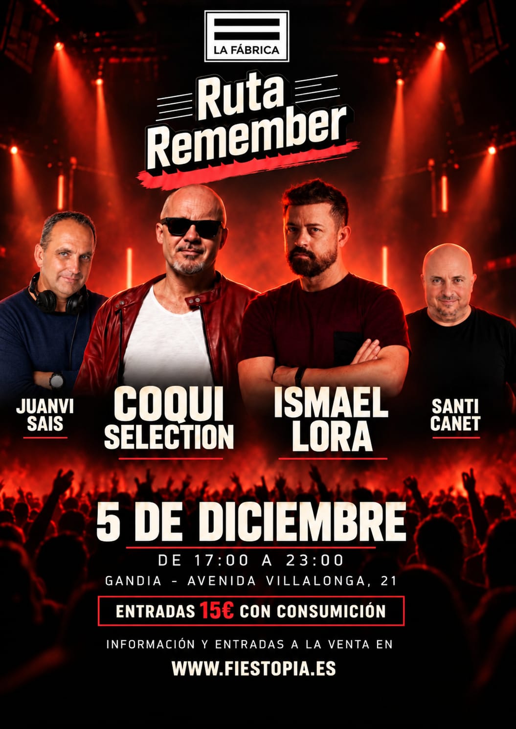Cartel de Ruta Remember en La Fábrica Gandia, 5 de diciembre de 2026